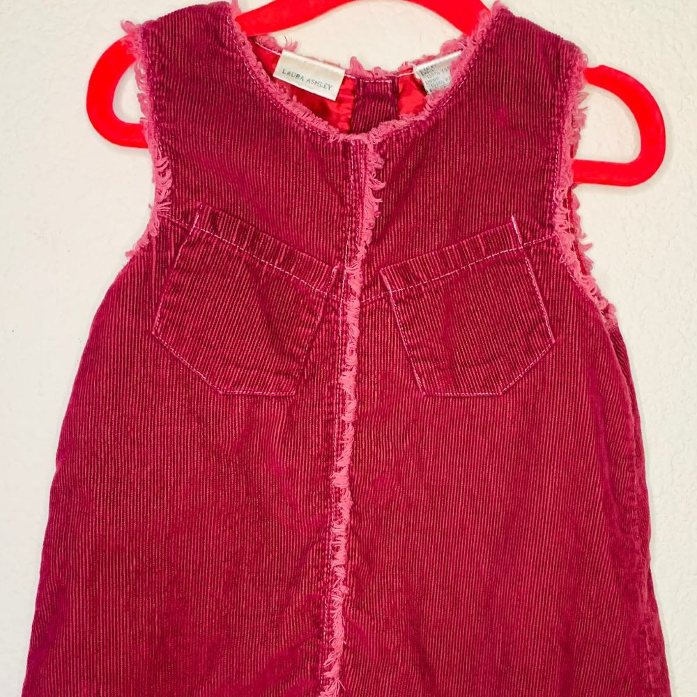 Laura Ashley Red Corduroy Dress Size: 3T